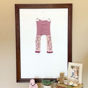 Naartjie GUC Pink Footless Tights with Floral and Stripe detail Size 3-5